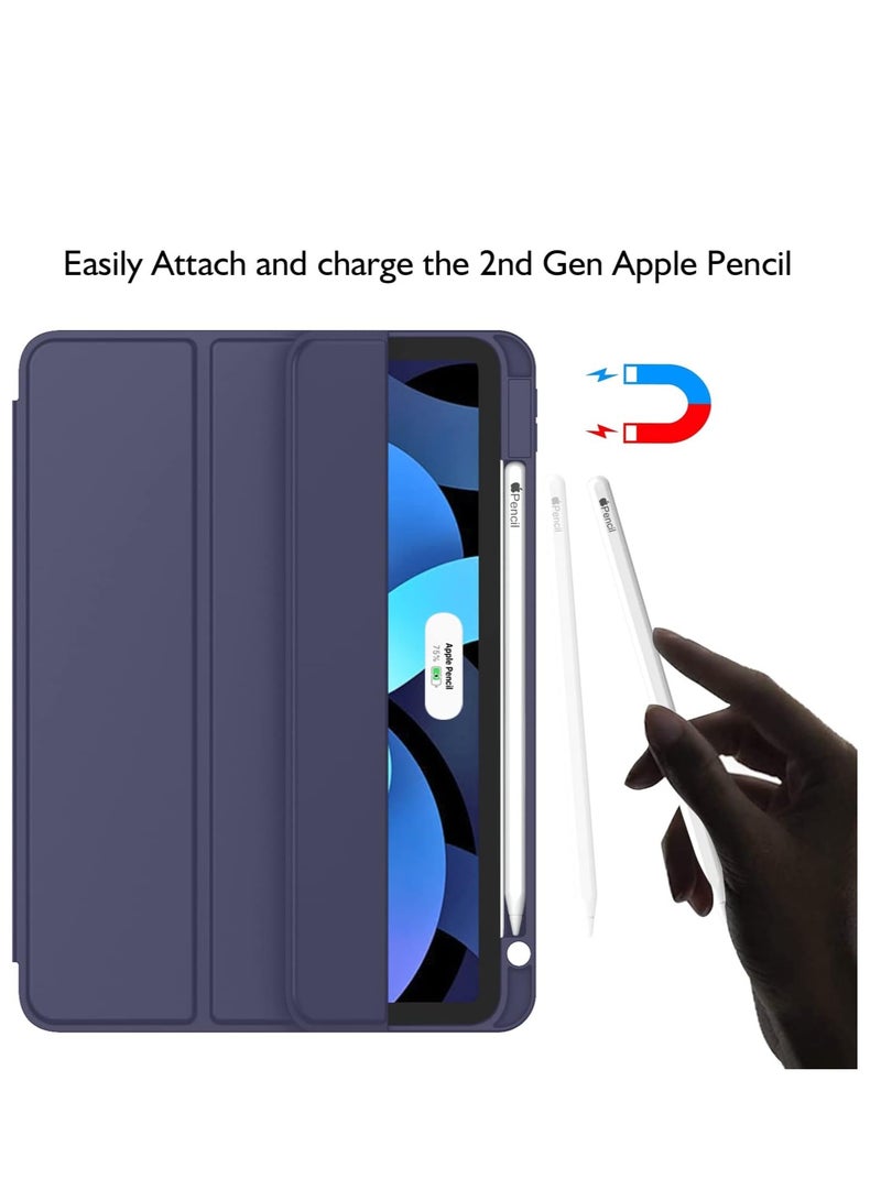 ELTRAZONE Navy Blue Slim Stand Case for iPad Air 13-Inch M2 (2024) – Smart Shell with Touch ID, Auto Wake/Sleep, and Translucent Back - Image 2