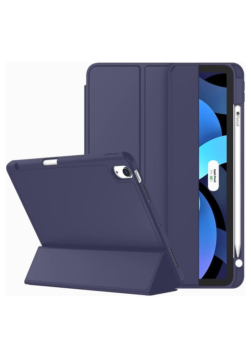 ELTRAZONE Navy Blue Slim Stand Case for iPad Air 13-Inch M2 (2024) – Smart Shell with Touch ID, Auto Wake/Sleep, and Translucent Back - Image 1