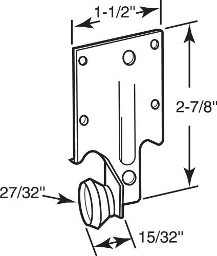 Prime-Line R 7132 Steel Bracket Drawer Track Roller with Plastic Roller (2 Pack) - Image 2