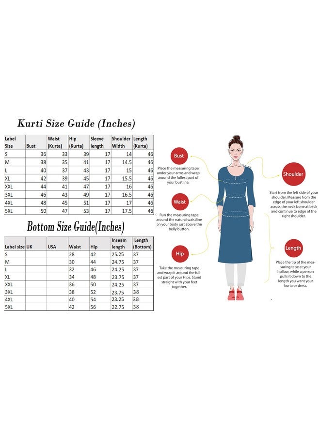 آني ديزاينر قميص كورتا نسائي من ANNI DESIGNER مطبوع عليه خطوط مستقيمة من مزيج القطن مع بنطلون ووشاح (Poona Black_XXL_Black_XX-Large) - Image 2