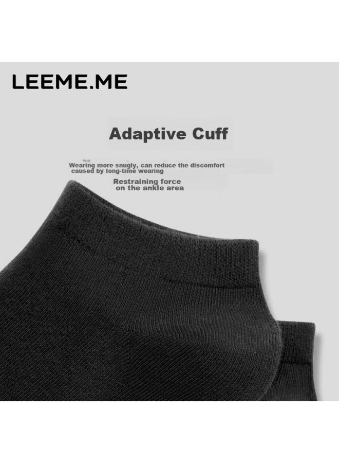 Leeme.me Li Mi جوارب رجالية، نسج سادة للخريف والشتاء، جوارب رجالية مقاومة للروائح، جوارب قصيرة غير رسمية، 4 أزهار بيضاء - Image 5