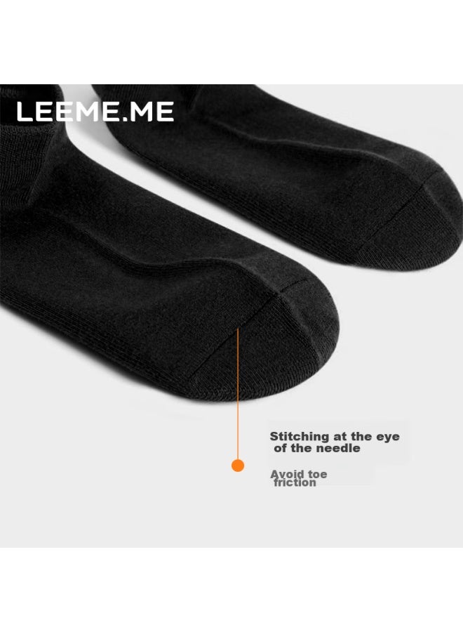 Leeme.me Li Mi جوارب رجالية، نسج سادة للخريف والشتاء، جوارب رجالية مقاومة للروائح، جوارب قصيرة غير رسمية، 4 أزهار بيضاء - Image 2