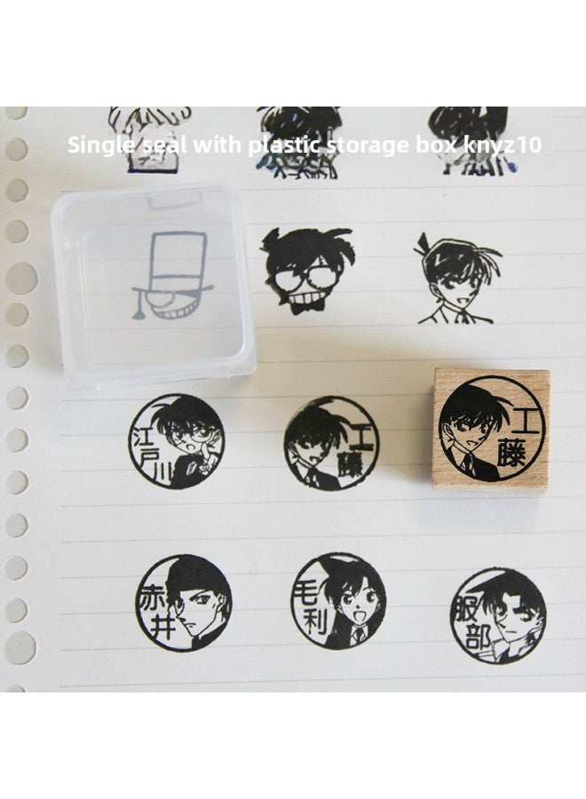 Man Factory Conan Seal Strange Thief Kidd New Gray Yuan Sad Mulilan Wooden Hand Account Seal Anime Gift Box 