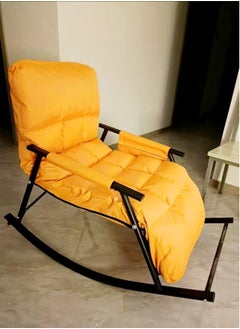 Raffine Modern Upholstered Adjustable Backrest Rocking Chair Patio Rocking Chair with Side Pockets Lounge Chair for Balcony Outdoor Chair with Armrests 60x96x56 cm  - Image 4