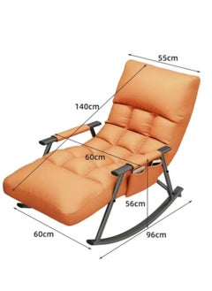 Raffine Modern Upholstered Adjustable Backrest Rocking Chair Patio Rocking Chair with Side Pockets Lounge Chair for Balcony Outdoor Chair with Armrests 60x96x56 cm  - Image 5