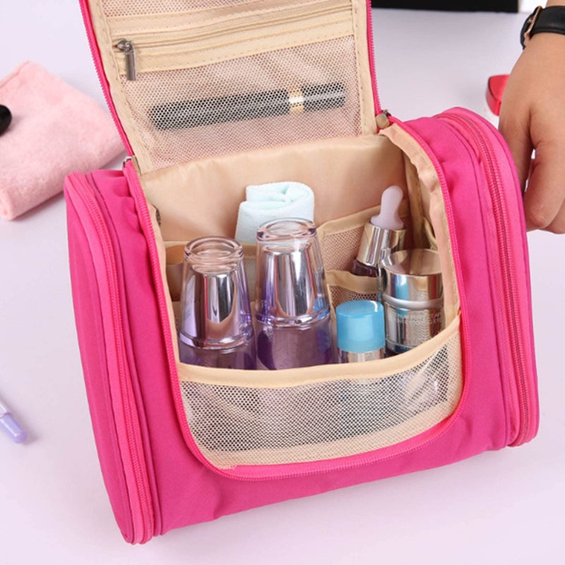 Large Capacity Waterproof Travel Toiletry Bag With Hanging Hook Red 24 x 10 5 x 20 5cm - Image 3