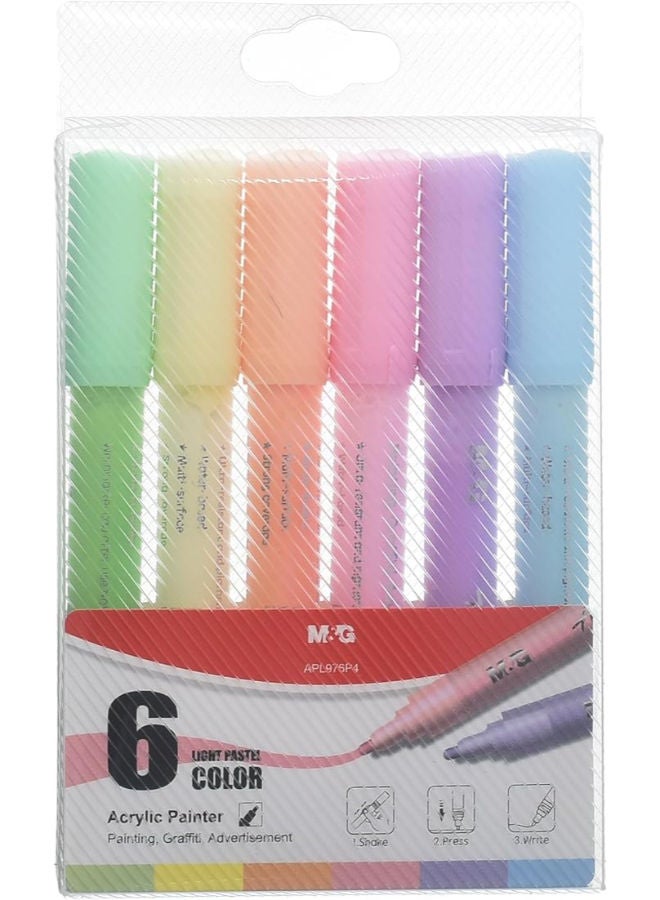 M&G Acrylic Pen Set, Vibrant Art Creations, Fine Tip, Smooth Flow, 6 Colors - Image 4