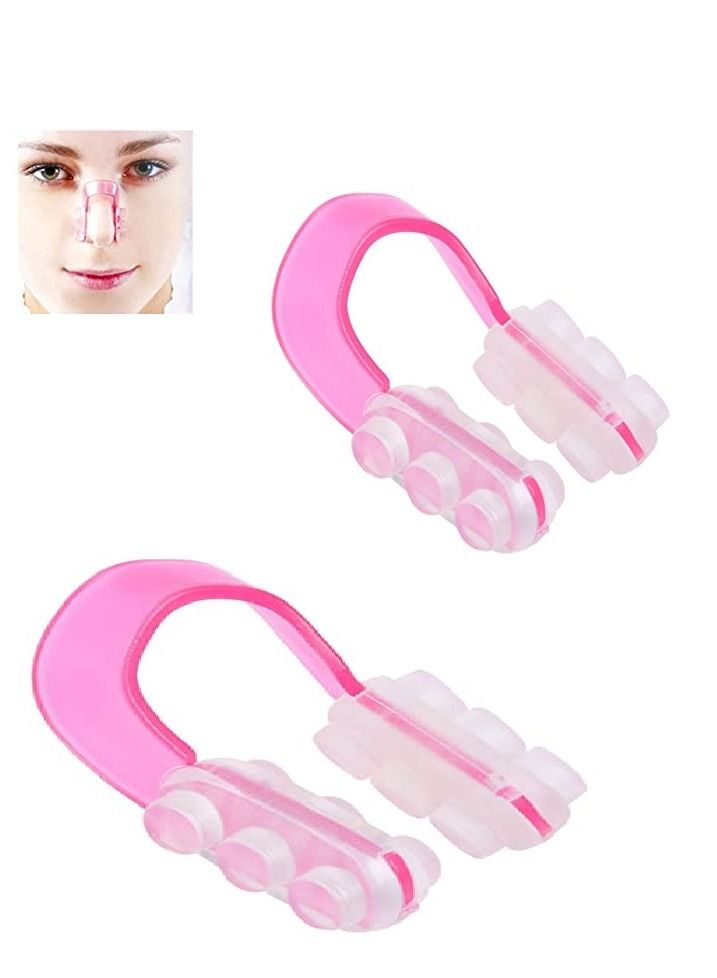 2Pc Silicone Nose Lifting Shaping Clip For the Perfect Nose Pink - Image 1