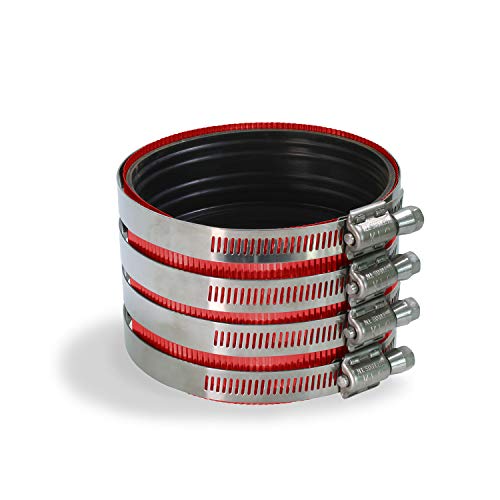 SUPPLYGIANT Supply Giant 37522CS No- No-Hub Coupling Heavy Duty Colored Shield, 3 inch, Red - Image 1