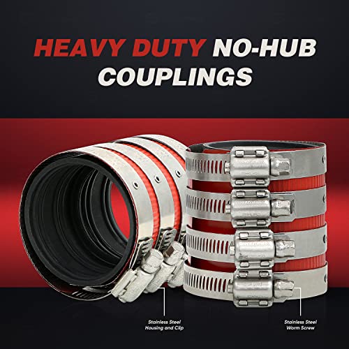 SUPPLYGIANT Supply Giant 37522CS No- No-Hub Coupling Heavy Duty Colored Shield, 3 inch, Red - Image 2