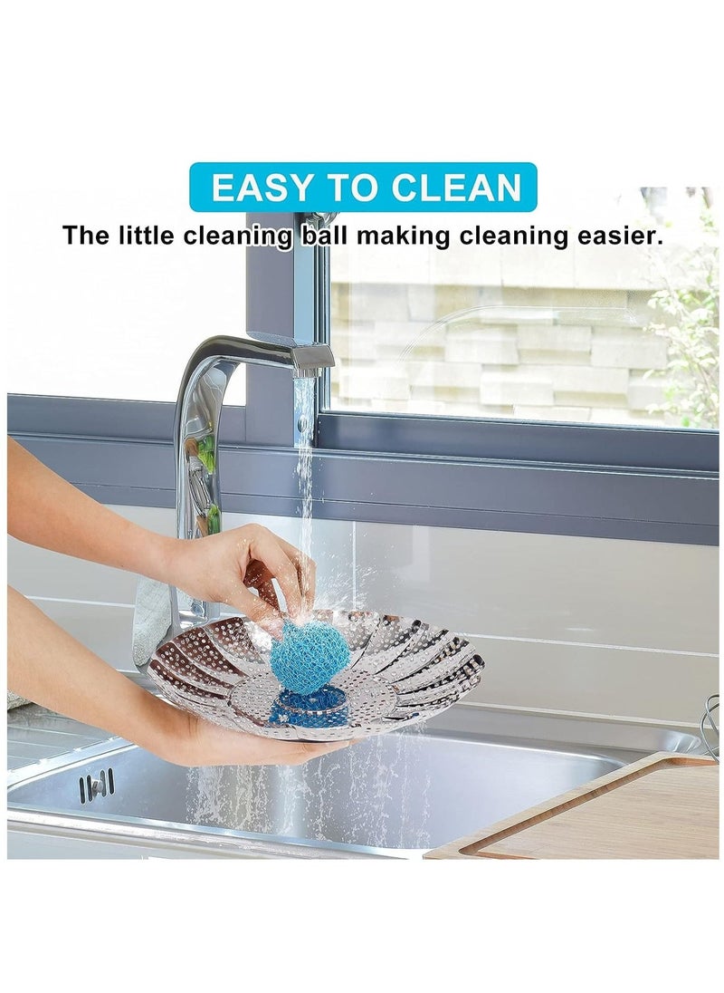 Arabest Steamer Shelf, Stainless Steel Steamer Basket with Removable Handle, Collapsible Steaming Basket Fits Various Pots and Pans (24.5.5 x 24.5 cm) - Image 5