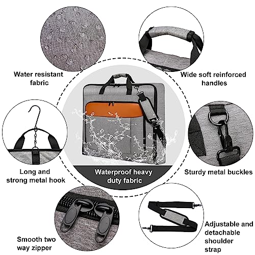 PUSLOM Travel Garment Bag, 40-Inch 3 Suit Dress Carry On, Grey - Image 5