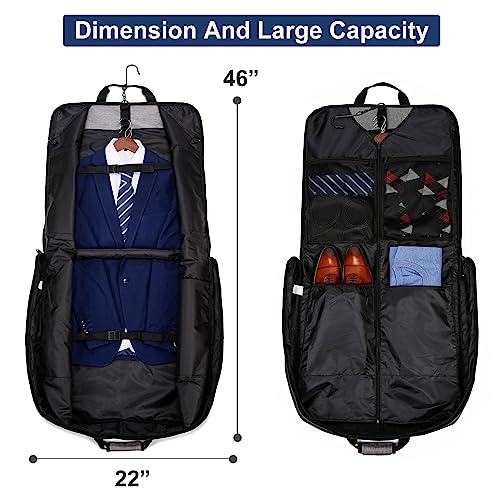 PUSLOM Travel Garment Bag, 40-Inch 3 Suit Dress Carry On, Grey - Image 2