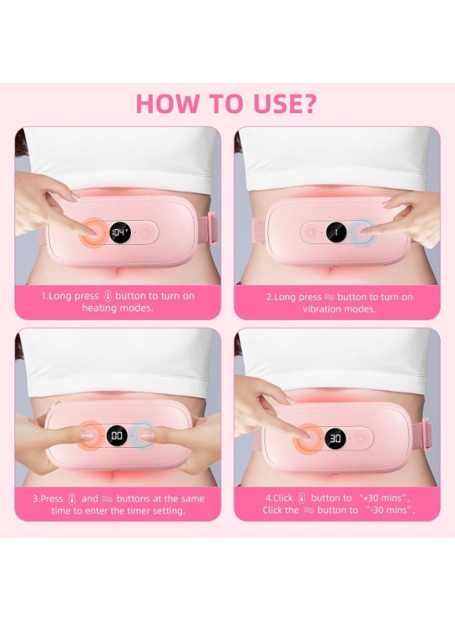 Portable Cordless Heating Pad – Menstrual & Back Pain Relief with 6 Heat Levels, 6 Vibration Modes, and 30–60 Minute Timer - Image 3