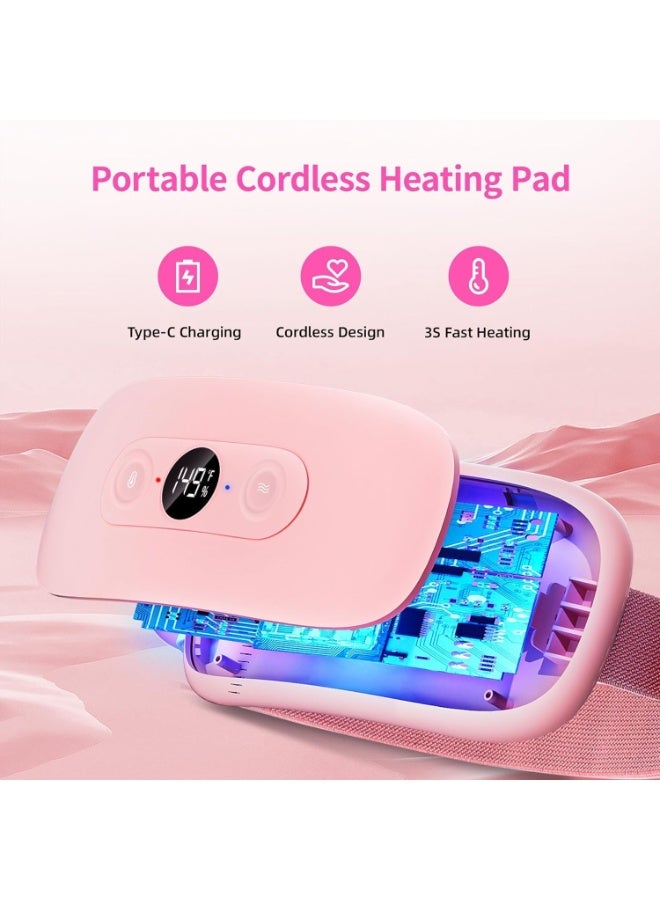 Portable Cordless Heating Pad – Menstrual & Back Pain Relief with 6 Heat Levels, 6 Vibration Modes, and 30–60 Minute Timer - Image 5