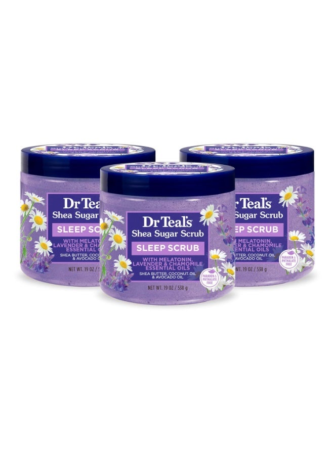 Dr Teal's Dr Teal's Shea Sugar Sleep Scrub, with Melatonin, Lavender, & Essential Oils, 19oz (Pack of 3)  - Image 1