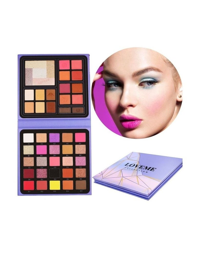LOVE ME Love Me Palette Set 25 Shades 3 Cream Contour 3 Contour powder 4 Blusher Powder 4 Cream Blusher 2 Eyebrow gel 5 Highlighter - Image 1