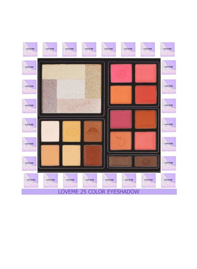 LOVE ME Love Me Palette Set 25 Shades 3 Cream Contour 3 Contour powder 4 Blusher Powder 4 Cream Blusher 2 Eyebrow gel 5 Highlighter - Image 5
