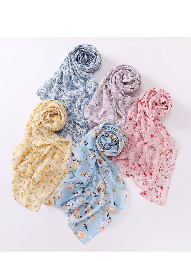 KUYING Pearl Chiffon Unique Craft Muslim Scarf  - Image 3