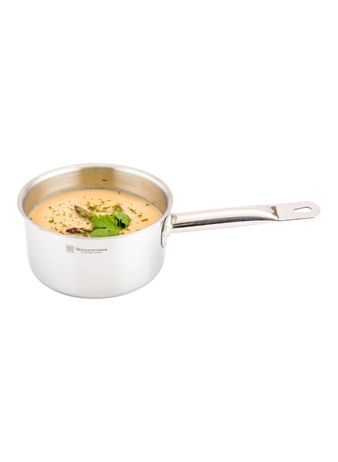 Restaurantware Met Lux 1.5 Quart Induction Sauce Pan, 1 Wide Basin Deep Sauce Pan - Single Handle, Lid Sold Separately, Mirror-Finish Stainless Steel Cooking Pot, For Cooking And Boiling Food,  - Image 2