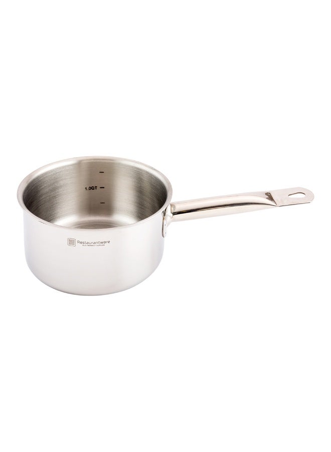 Restaurantware Met Lux 1.5 Quart Induction Sauce Pan, 1 Wide Basin Deep Sauce Pan - Single Handle, Lid Sold Separately, Mirror-Finish Stainless Steel Cooking Pot, For Cooking And Boiling Food,  - Image 1