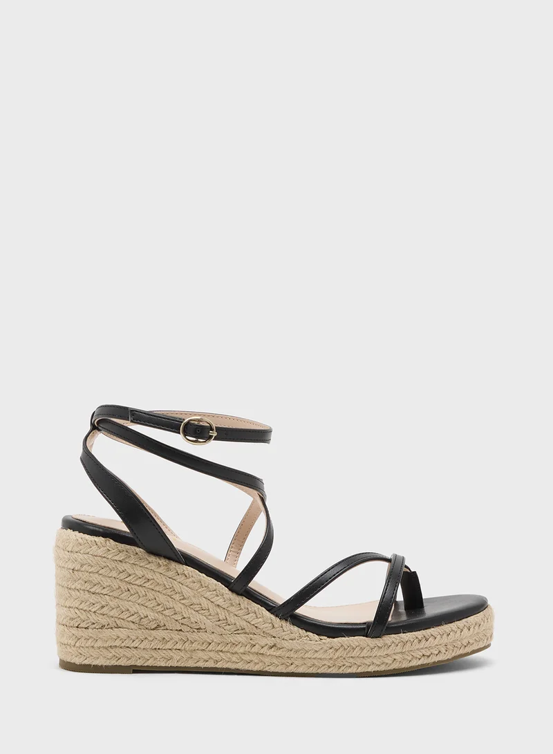 ELLA Multi-Strap Mid Wedge Sandal