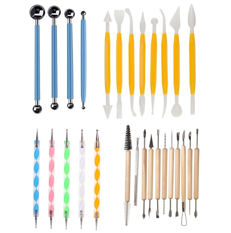 Oytra Clay Modelling Jewelry Making Sculpting Pottery Tools Combo Multicolour - Image 1