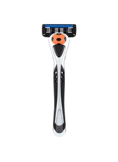 Personna Mens 5 Blade Razor with Bulk Pack of 12 Replacement Razor Cartridges and Shaving Razor Handle Silver