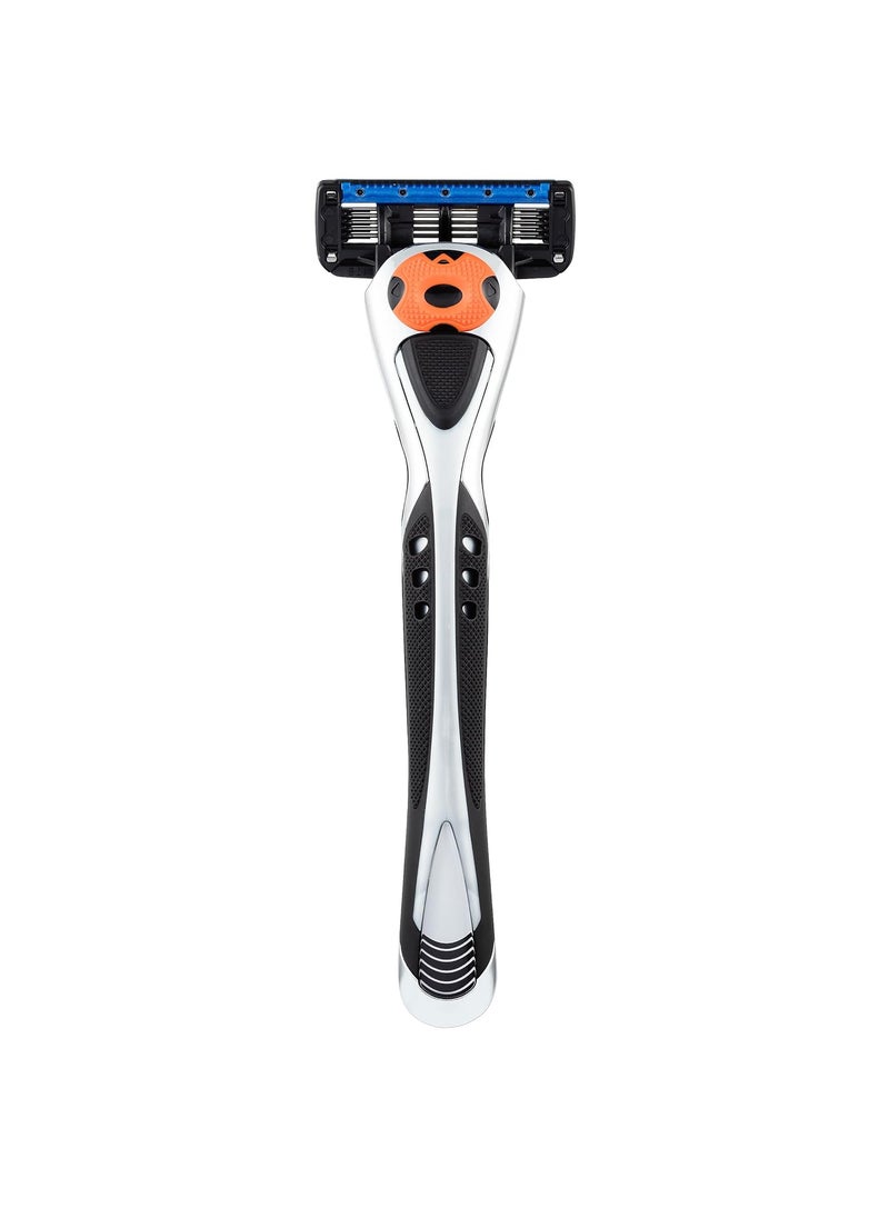 Personna Personna Mens 5 Blade Razor with Bulk Pack of 12 Replacement Razor Cartridges and Shaving Razor Handle Silver 