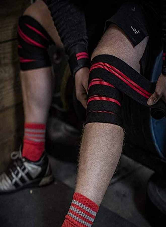 GymWar Weight Lifting Knee Wraps Heavy Duty Elastic Compression Support for Squats Gym Power Lifting Olympic Lifting Workout Cross Training and Cross fit - Pack of 2 - Image 4