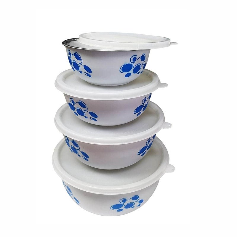 Shri & Sam Stainless Steel Euro Storage Bowl with Lid (White) - Image 4