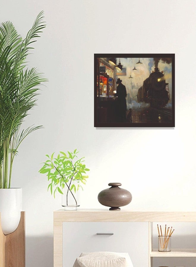 Mad Masters Train Framed Photo, Rail Wall Hanging Home Decor Painting for Living Room & Bedroom Decoration (18 x 12 Inch,Paper) - Image 3