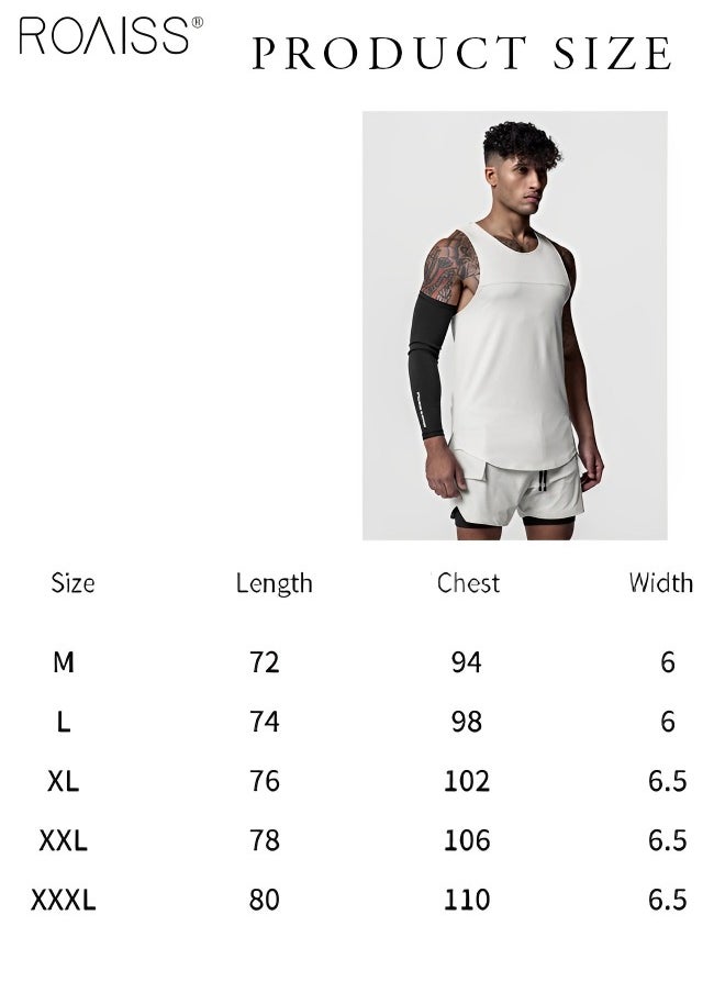 roaiss - Mens Summer Quick Dry Workout Tank Top Sleeveless Sportswear Shirt Stringer Gym Clothing Bodybuilding Singlets Fitness Vest - Image 1
