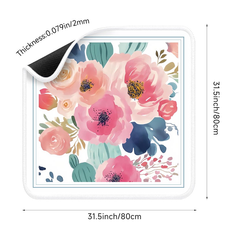 molovsiny Mahjong Mat for Table Durable Mahjong Table Cover with Unique Design, Premium Mahjong Accessories, Perfect Mahjong Gifts for Women, Game Mat for Mahjong and Board Game Enthusiasts (Floral Blossom) - Image 2