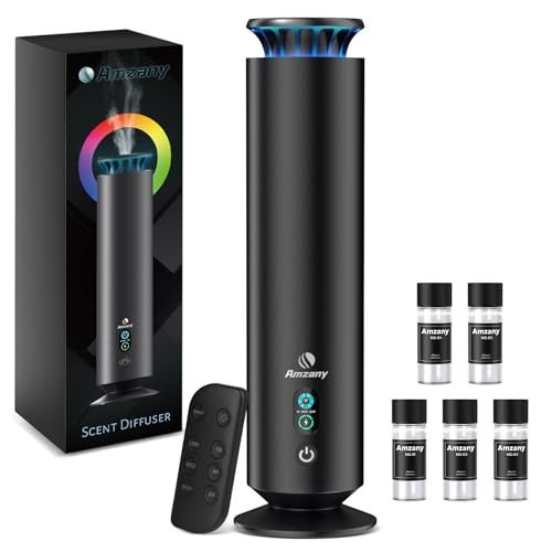 Amzany Waterless Scent Diffuser KitScent Diffuser with 7 Lights and Breathing Lights ModesMax Coverage 2000 sqftHomeOfficesHotels and Spas Aromatherapy Diffuser Included 5 Scent Oils Remote Control - Image 2