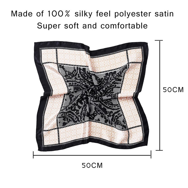 COOLANS 10 PCS Mixed Set Scarf,Fashion Square Satin Neck Scarf Head scarf for Women Hair Scarf Bundle 20 inch x 20 inch (Set E (10 pcs)) - Image 2