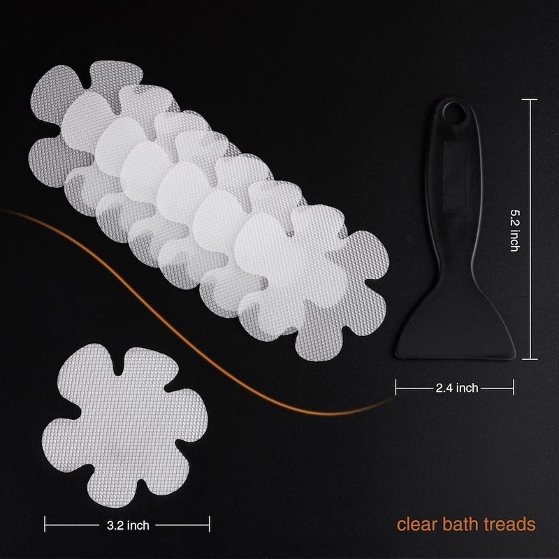 Secopad Original 36PCS Transparent Bathtub Stickers Non-Slip, Safety Shower Treads Adhesive Appliques with Premium Scraper - Image 3