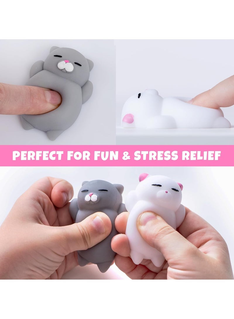 RATSAW Squeeze Toys 2 Pcs Squishy Cat  Soft Silicone Kawaii Kitties Top Stress Relief Toy 2025 Unique Squishies Sensory Toys Funny Novelty Things Suitable for Adults Kids - Image 2