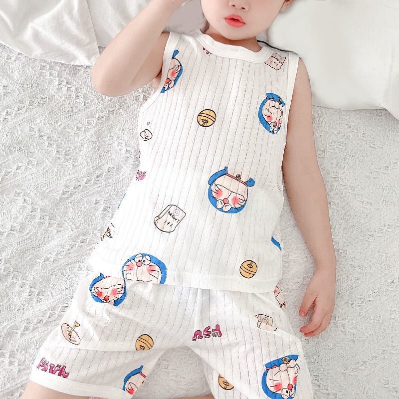 Children'S Vest Set Pure Cotton Summer Thin Section A Men'S And Women'S Home Clothes Kidsren'S Pajamas Air-Conditioned Clothes Baby Vest - Image 3