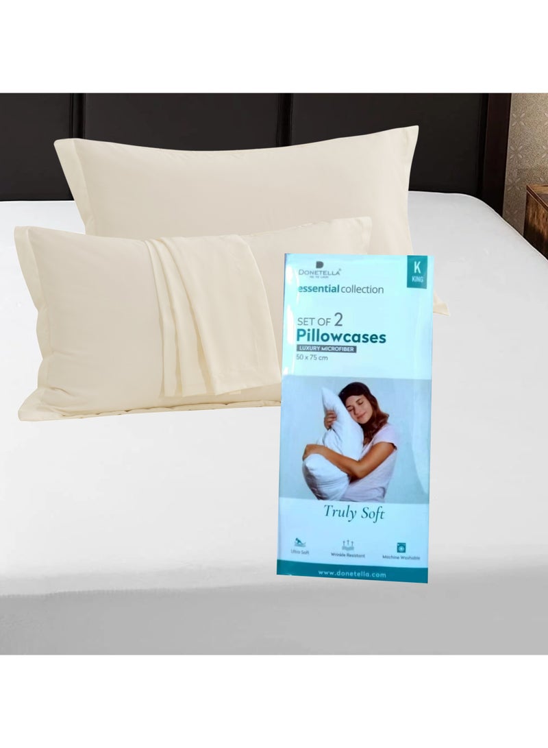 Donetella Standard Pillowcase Set of 2, Size 50x75 cm, Ultra Soft Brushed Microfiber, Envelope Closure, Durable, Wrinkle & Fade Resistant Pillow Covers  - Image 4