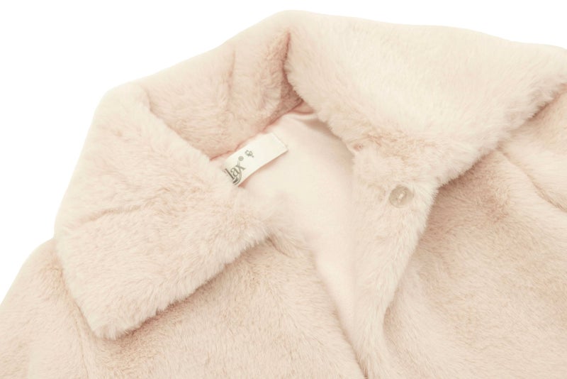 Lilax Girls Cozy Faux Fur Bolero Dress Coat (4T, Beige) - Image 5