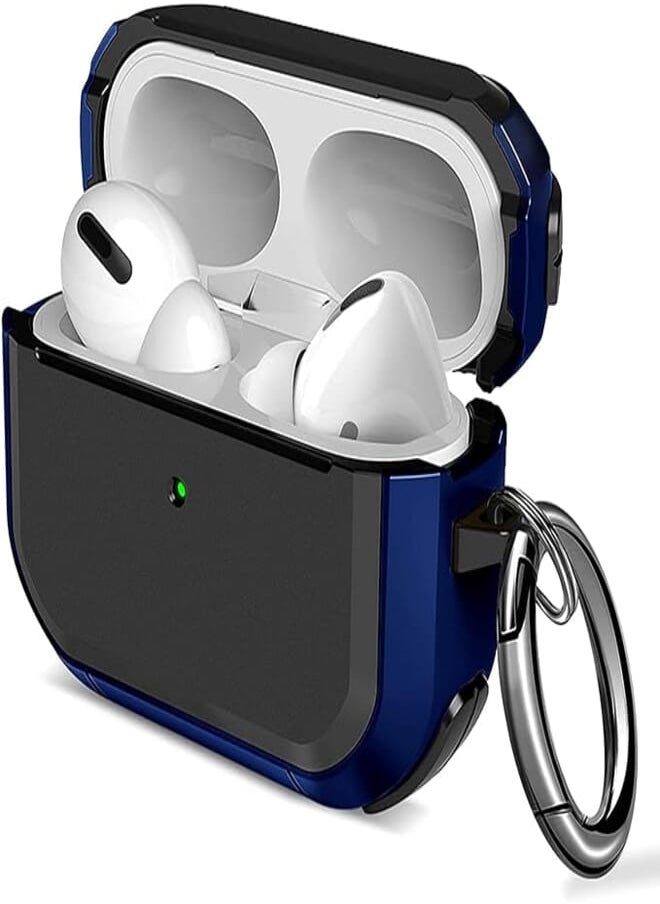 Generic - AirPods Pro 2 Case Cover and AirPods Pro 1st Case with Keychain Rugged Armor Designed Compatible for Apple Airpods Pro 2nd Case 2022 and Airpods Pro 2019 Case for Women Men Front LED Visible Blue - Image 1