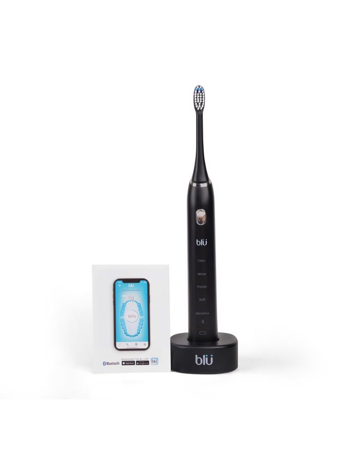 Blu (Black) - Smart Toothbrush with App, Unique Cordless Electric Toothbrushes Adults, Men or Women 40,000 Brush strokes per minute, Timer, Waterproof and Smart Tracking for IOS, Android (Black) - Image 3