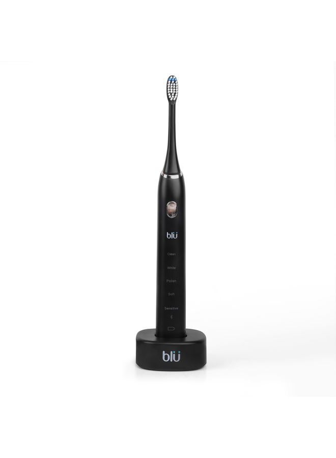 Blu (Black) - Smart Toothbrush with App, Unique Cordless Electric Toothbrushes Adults, Men or Women 40,000 Brush strokes per minute, Timer, Waterproof and Smart Tracking for IOS, Android (Black) - Image 1