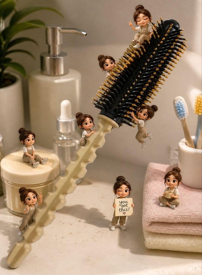 ZOKCY® (Pack 4 Pcs) Hair Brush (kangha) for man and woman both/Hair Brush Brand For Adding Curls/Volume & Waves In Hairs/Men and Women/All Hair Types - Image 4
