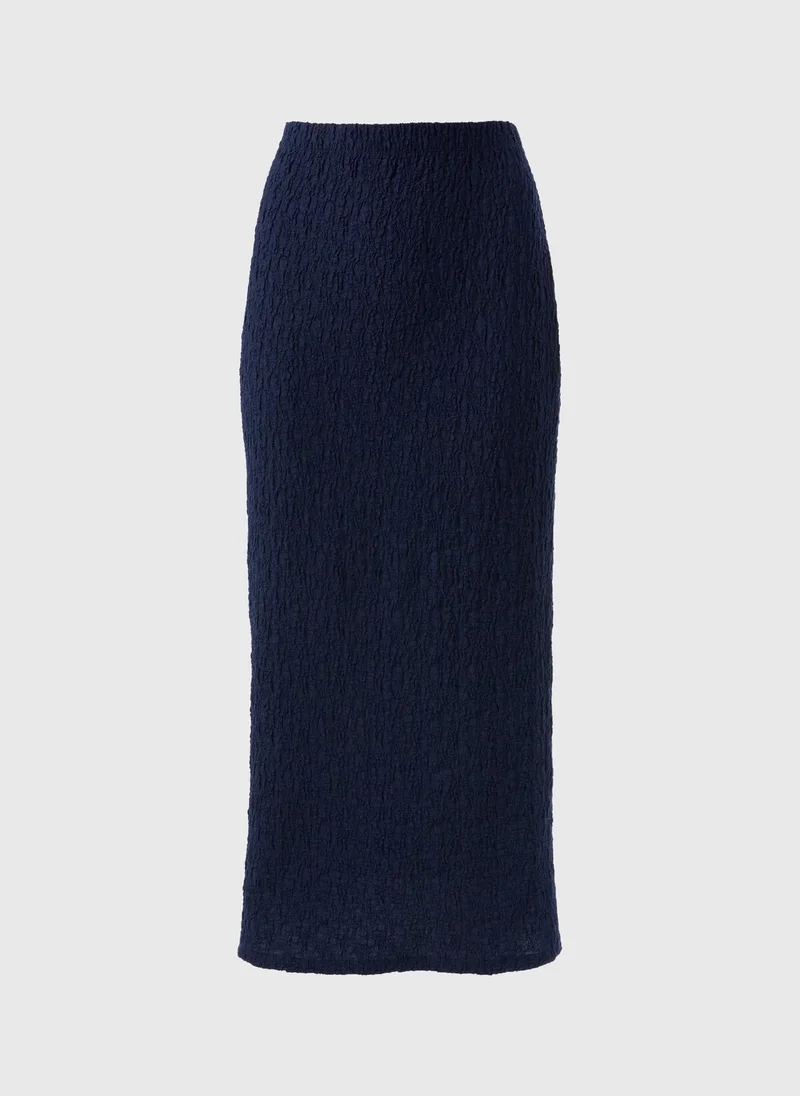 Matalan Navy Textured Midaxi Skirt