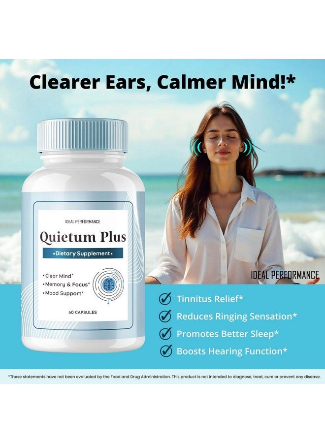 IDEAL PERFORMANCE Quietum Plus Tinnitus Relief for Ringing Ears, Official Quietum Plus Tinnitus Relief Original Supplement Pills, Ring Clear Advanced Formula for Healthy Ear, QuietumPlus Reviews (60 Capsules)  - Image 4