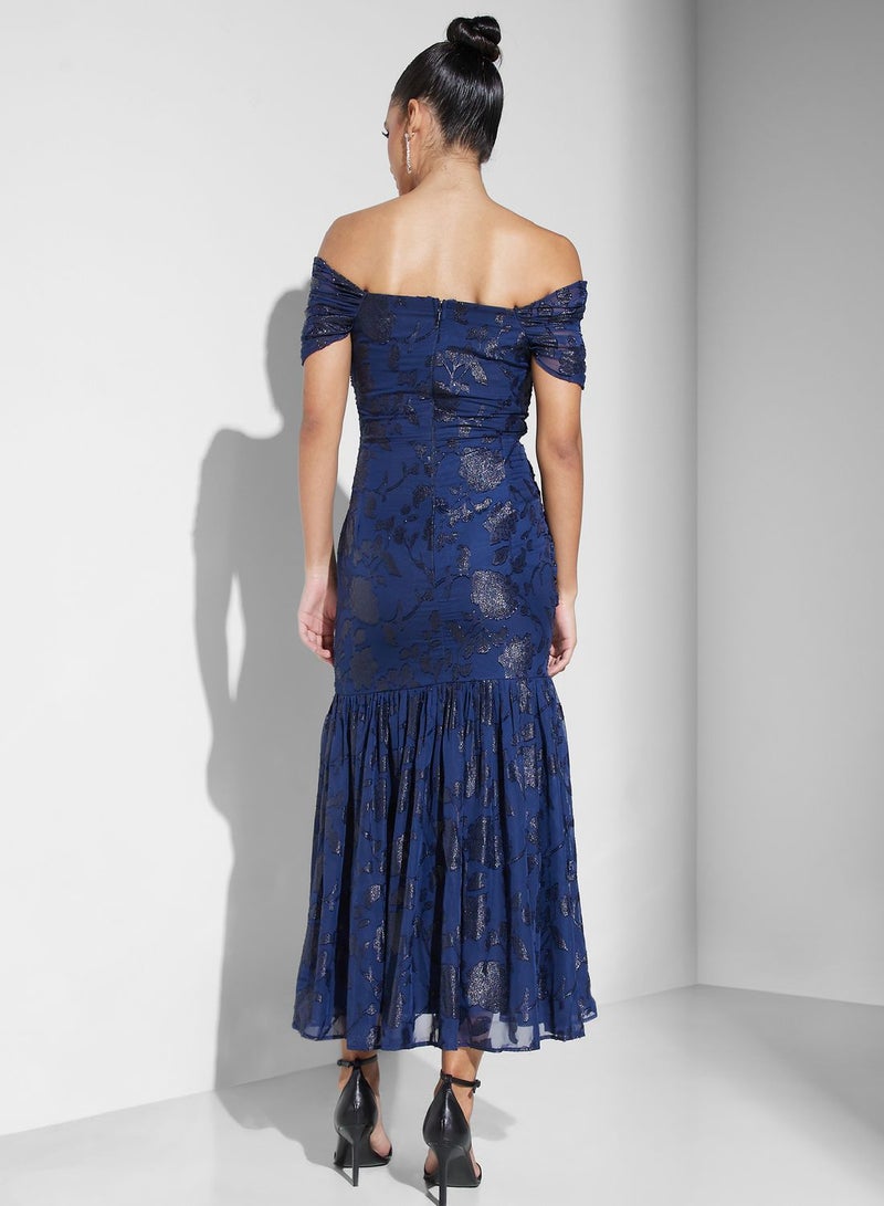 Threadz by Ajooni Ruched Cap Sleeve Tiered Dress - Image 2
