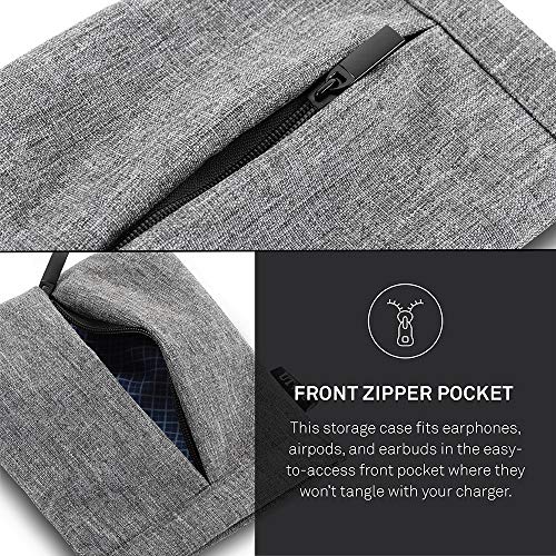 UT Wire Pocket for Earphone and Charger Snap & Store Padded Accessory Travel Pouch for AirPods Pro, Earbuds in Grey - Image 5