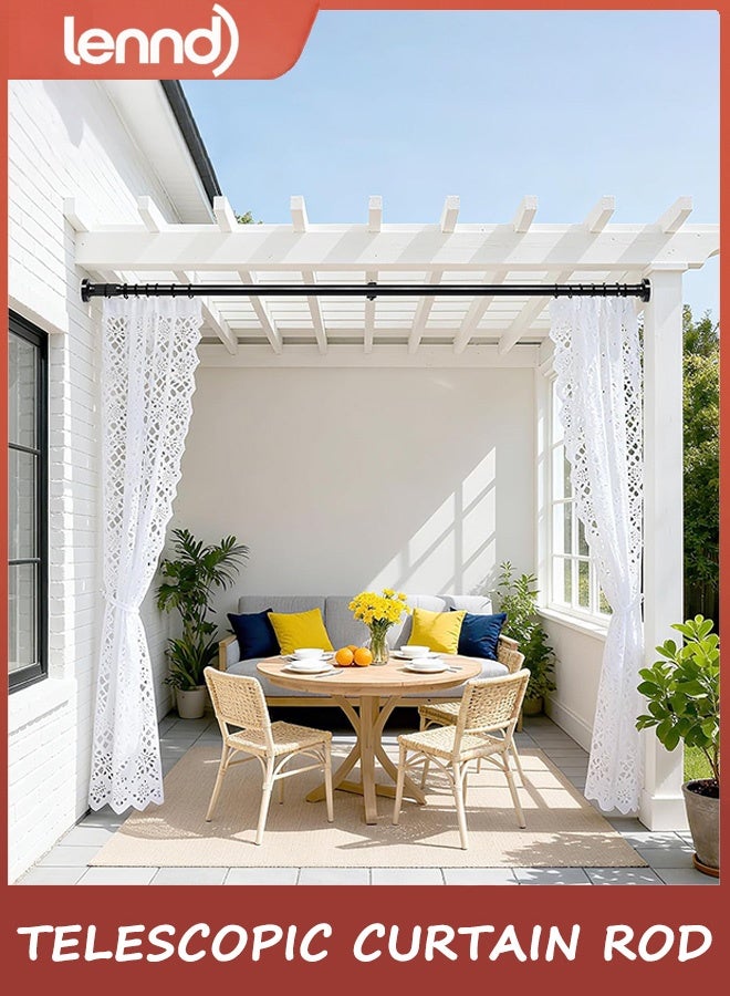 LENND Tension Curtain Rod 2.8 M-3.5 M, Long Curtain Rod No Drilling for Window or Bathroom,Outdoor Tension Rods for Patio, Heavy Duty Shower Rod,One-bond stretching - Image 2